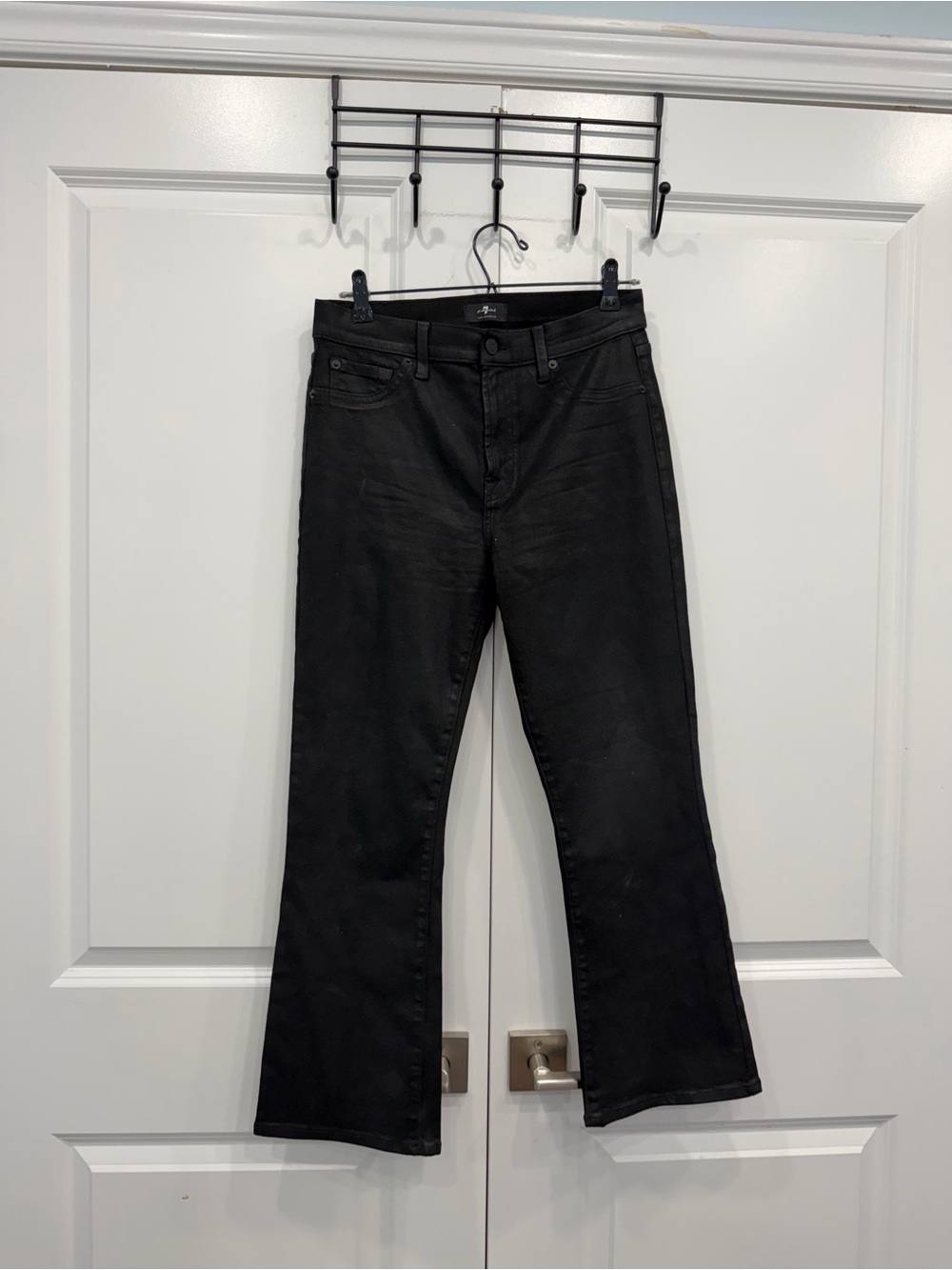 7 for all mankind coated black jeans size 28